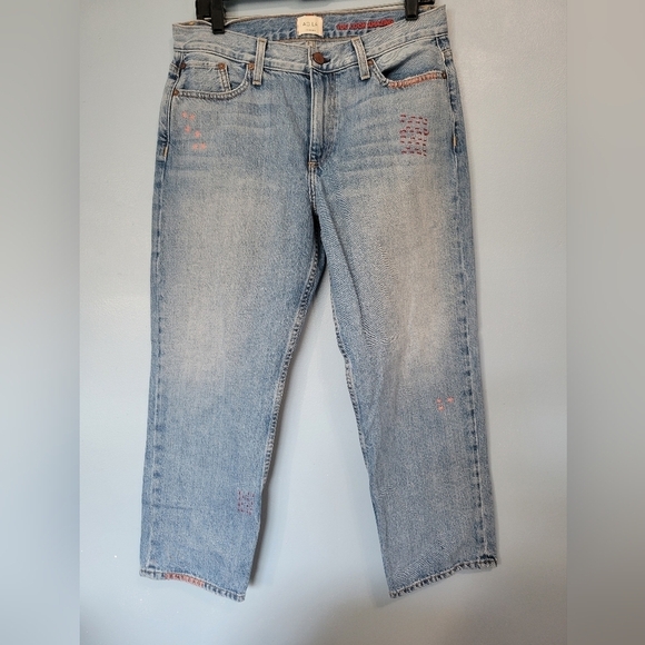 AO.LA Alice & Olivia Amazing Scott Boyfriend Cropped Jeans 32 - Picture 1 of 9